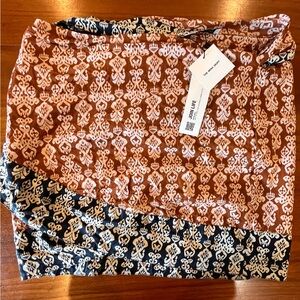 Zara Rust and White Patterned Skirt